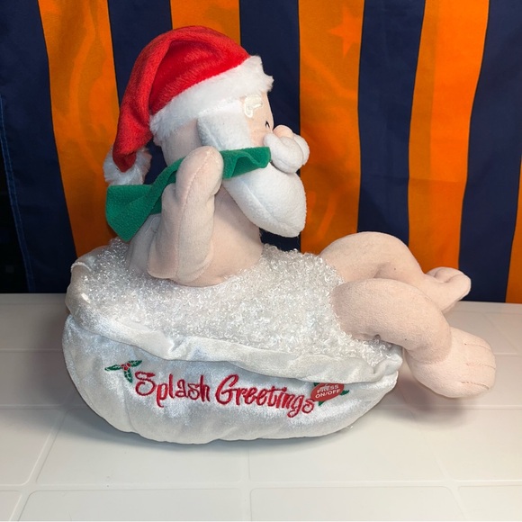Vintage SOUND N LIGHT ANIMATRONIC SPLISH SPLASH SANTA in TUB ANIMATED SINGING - Picture 3 of 6